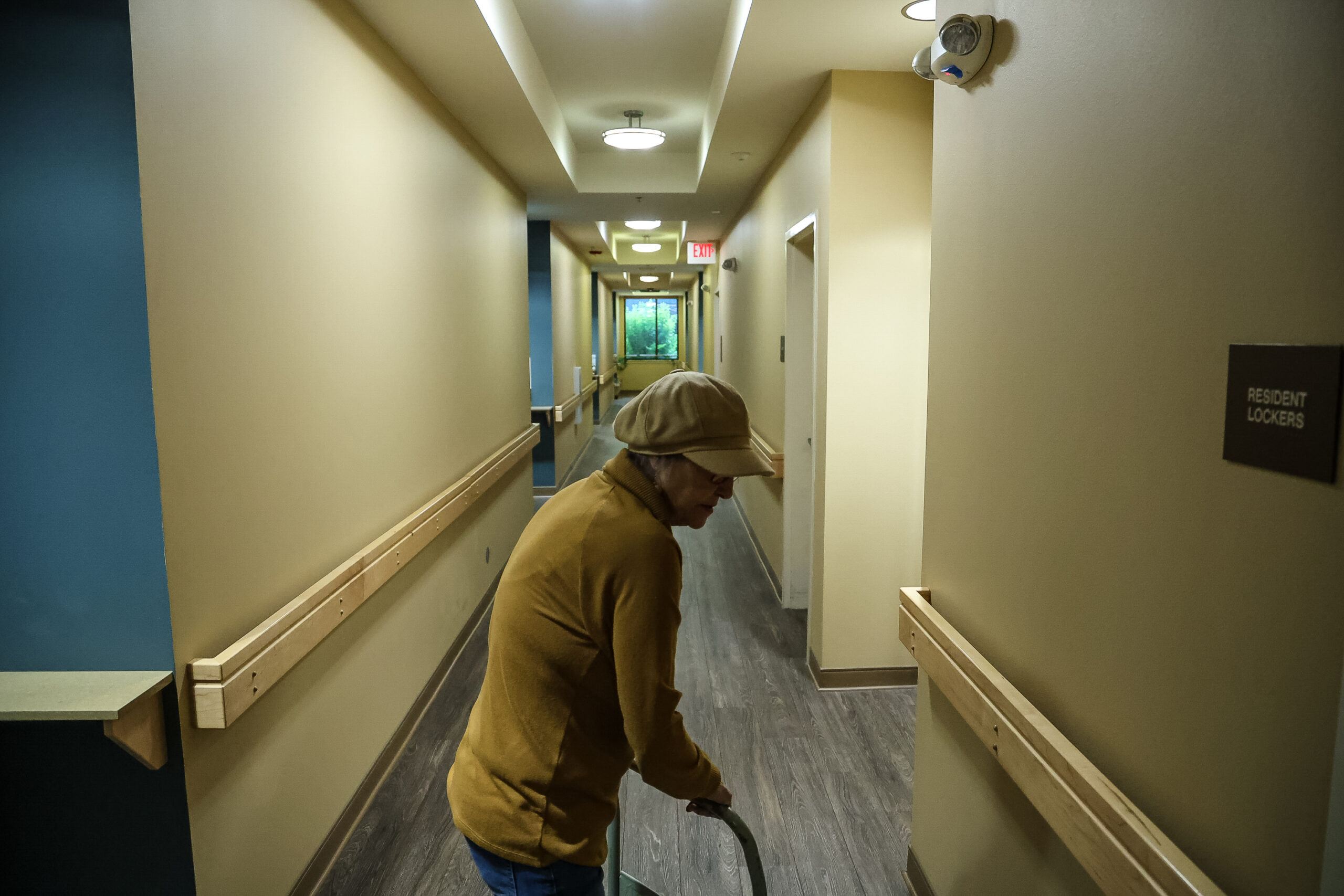 Pamela Hemphill in her apartment complex in Boise, Idaho, on June 17, 2024. (Photo by Donovan Johnson/News21)